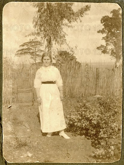 May Bungey in her garden