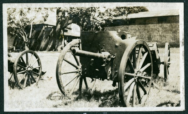 Damaged gun carriage