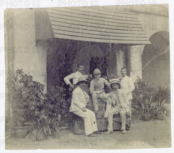 Group portrait of five European men