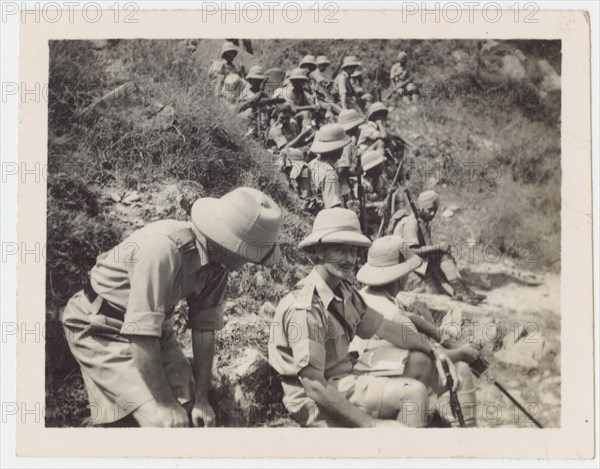 Group of soldiers on military exercise, Kohat, NWFP