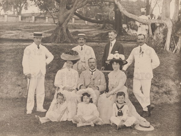 Group portrait taken in gardens