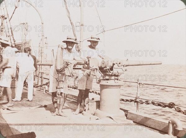 3-Pounder gun on board HMS Minto