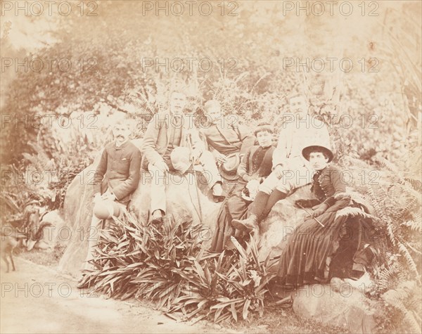 Group portrait in Eden Gardens, Calcutta