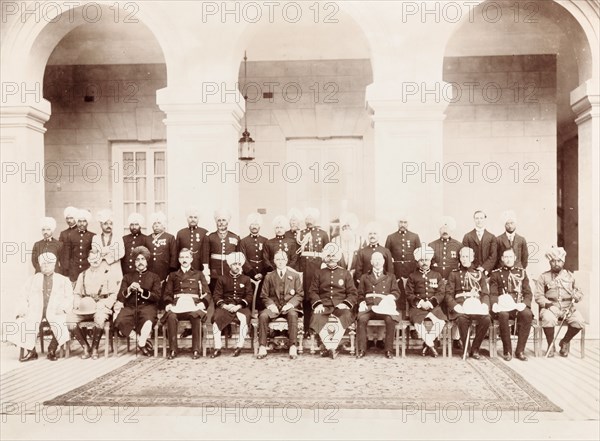 Portrait of Indian and British dignitaries, Kapurthala