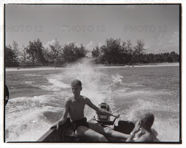 Water-skiing at Shelly Beach Hotel, Mombasa