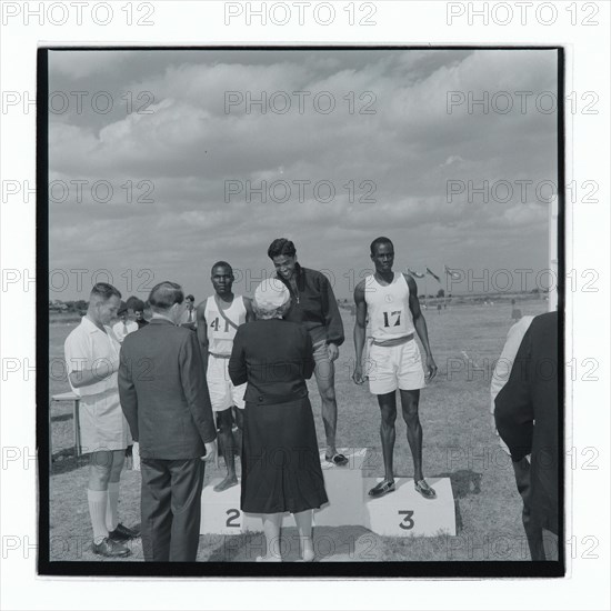 Post Office sports competition medal ceremony