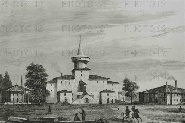 Turkey. Adrianople (today Edirne). The Sultan's Palace at Eski Serai. Engraving by Lemaitre, Vormser and Fonnstecher. Historia de Turquia by Joseph Marie Jouannin (1783-1844) and Jules Van Gaver, 1840.