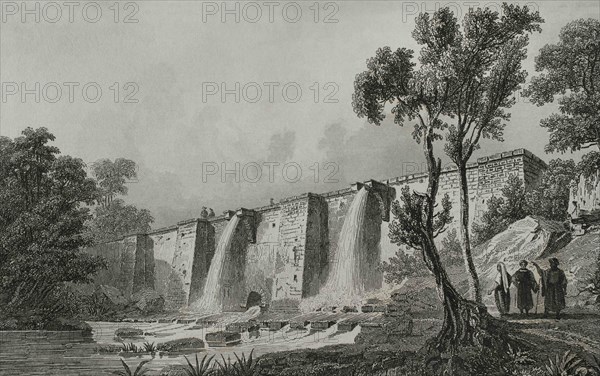 Ottoman Empire. Turkey. Constantinople (today Istanbul). Artificial basin in the Belgrad Forest. Engraving by Lemaitre, Danvin and Cholet. Historia de Turquia by Joseph Marie Jouannin (1783-1844) and Jules Van Gaver, 1840.