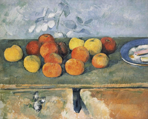 Paul Cezanne (1839-1906). French artist and Post-Impressionist painter. Apples and Biscuits. Around 1879-1880. Oil on canvas (45 x 55 cm). Musee de l'Orangerie. Paris. France.
