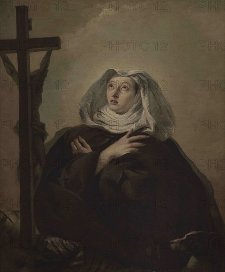 Saint Margaret of Cortona (1247-1297). Italian woman of the Third Order of Saint Francis. Portrait by Giovanni Domenico Tiepolo (1727-1804). Oil on canvas. National Museum of Fine Arts. Valletta. Malta.