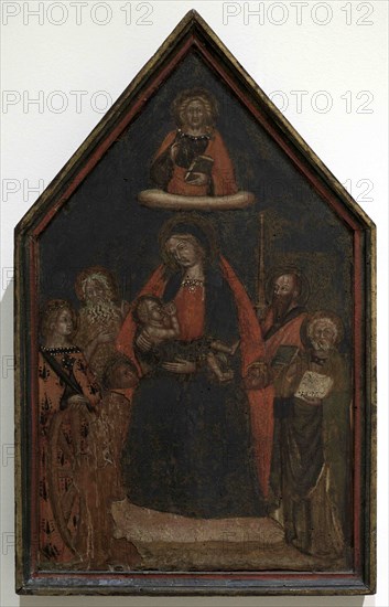 Domenico di Michelino (1417-1491). Italian painter. Holy conversation. Tempera on panel. National Museum of Fine Arts. Valletta. Malta.