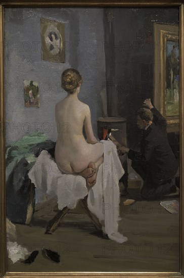 Janis Rozentals (1866-1916). Latvian painter. In the Studio of the Artist, 1896. Oil on canvas (64,5 x 40,5 cm). Latvian National Museum of Art. Riga, Latvia.