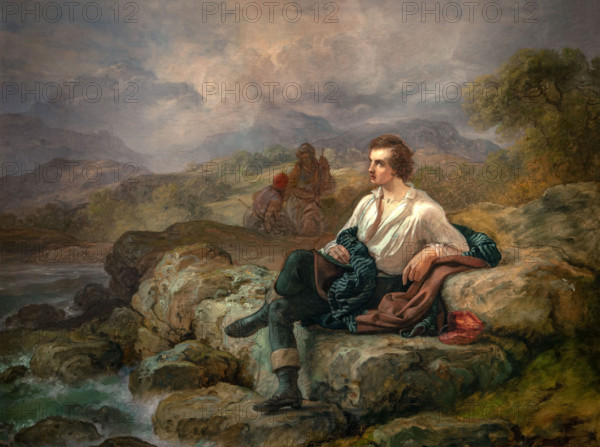 Giacomo Trécourt 1812-1882 "Lord Byron on the shore of the Hellenic Sea" 1850, 145.5 x 153 cm, oil on canvas.