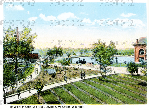 Columbia South Carolina 1918. Irwin Park at Columbia Water Works.