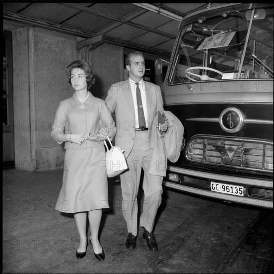 Sofia and Juan Carlos of Spain in Geneva, 1962.
