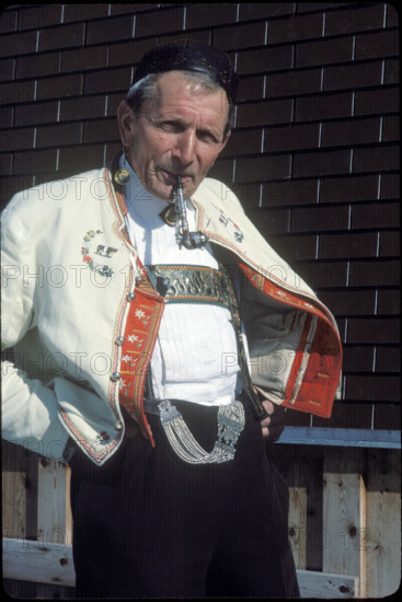 Emil Zimmermann, traditional costume of Appenzell, 1979.