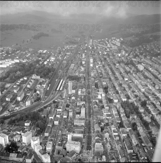 La Chaux-de-Fonds, aerial photograph, 1963.