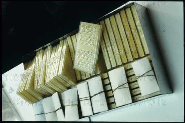 Diamonds, ready for transport, South Africa 1984.