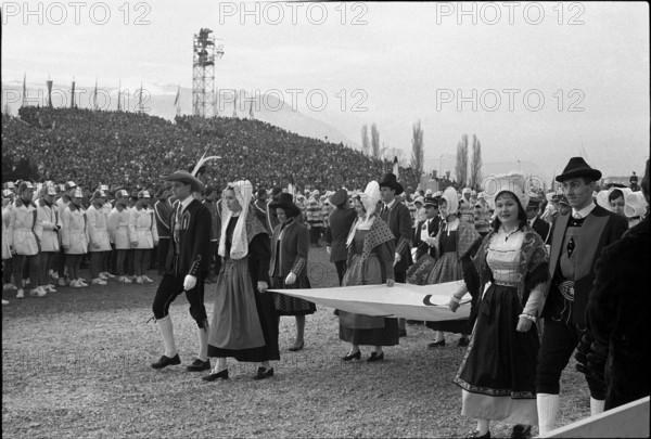 Olympic games in Grenoble 1968: Opening ceremony.
