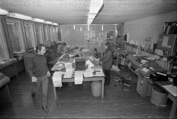 UPI office, editorial staff in Zurich, 1971.