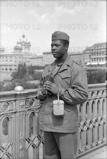 After WW 2: Black US american soldier in Berne, 1945.