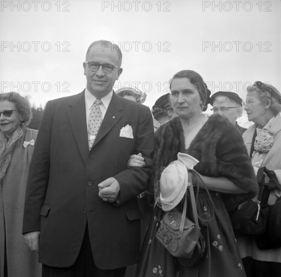Ezra Taft Benson with wife Flora, 1955.
