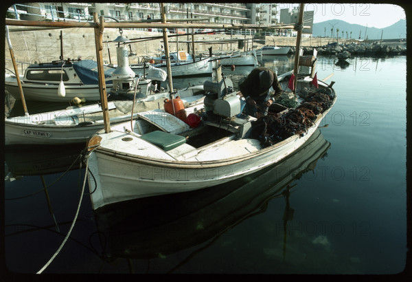 Fishing boat in the harbour of Punta de Amer 1976.