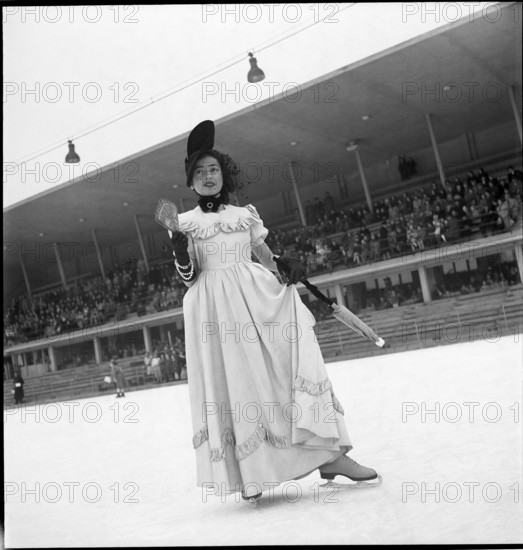 Children's carnival on the ice rink, Lausanne 1947.