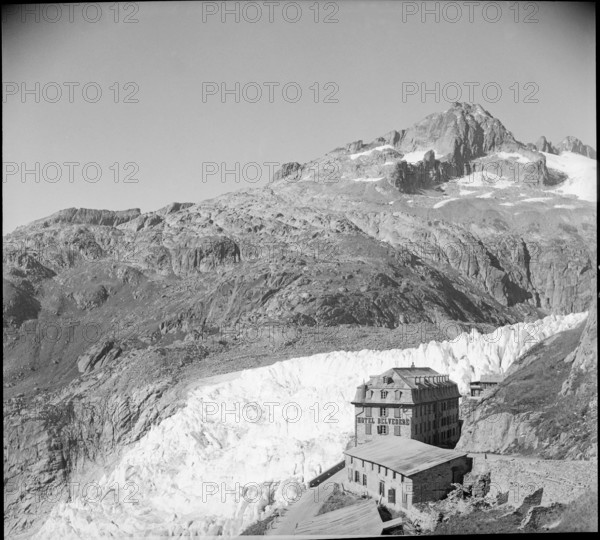 Furka pass and hotel Belvedere; 1946.