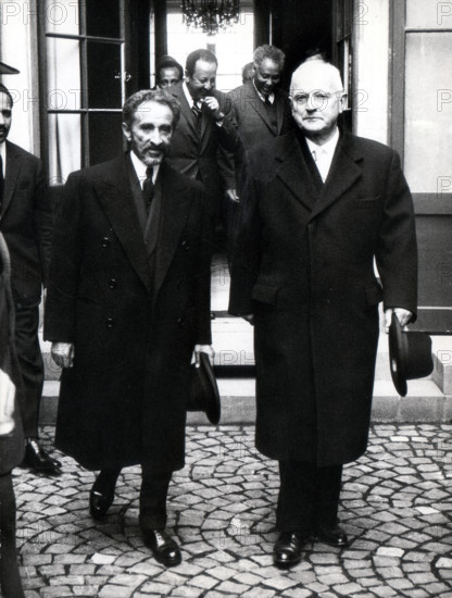 Haile Selassie and Emil Landolt at Muraltengut, 1963.