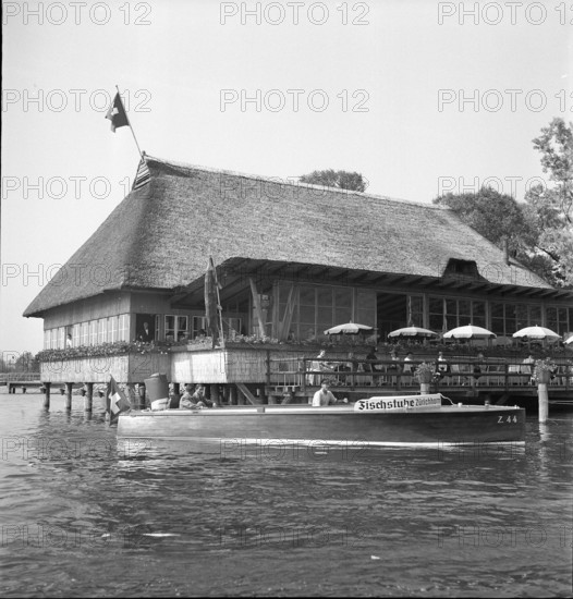 Motor boat powered with wood gas; 1942.