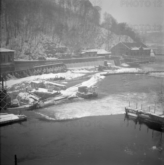 Rhine falls bridge under construction; 1959.