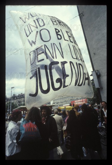 Youth demonstrations in Zurich 1980.