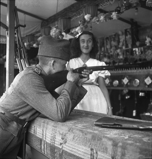 Shooting gallery, Knabenschiessen of Zurich 1942.