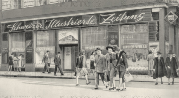 New headquarter in Zurich of Ringier publishing house at Bahnhofstrasse no. 46, 1941.