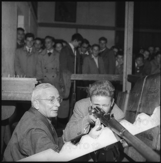 Boy shooting competiton in Zurich, 1954.
