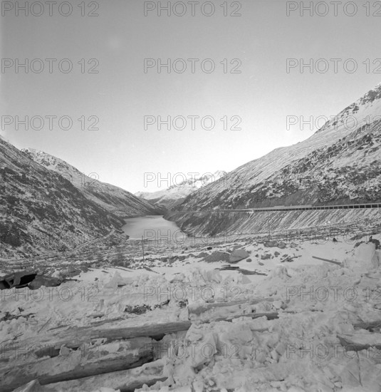 Lac des Toules, road to Grand-Saint-Bernard 1963.
