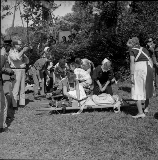 Medical service demonstration, Colombier 1963.