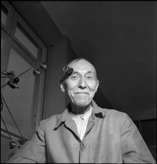 Watchmaker at Longines, around 1965.