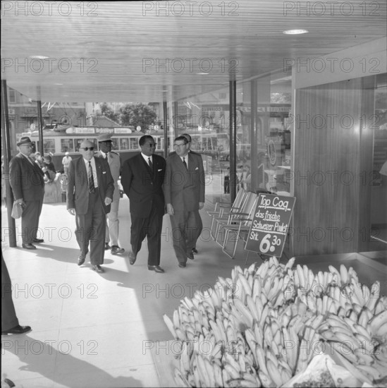 President Hubert Maga visiting Switzerland.