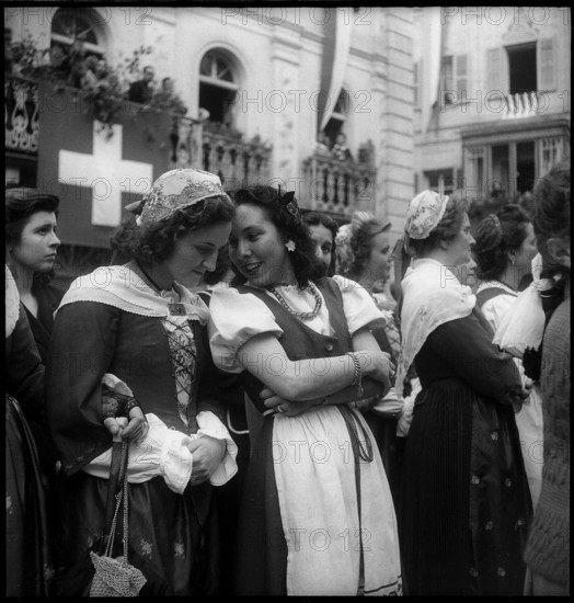 Federal president Enrico Celio in Poschiavo, 1948.