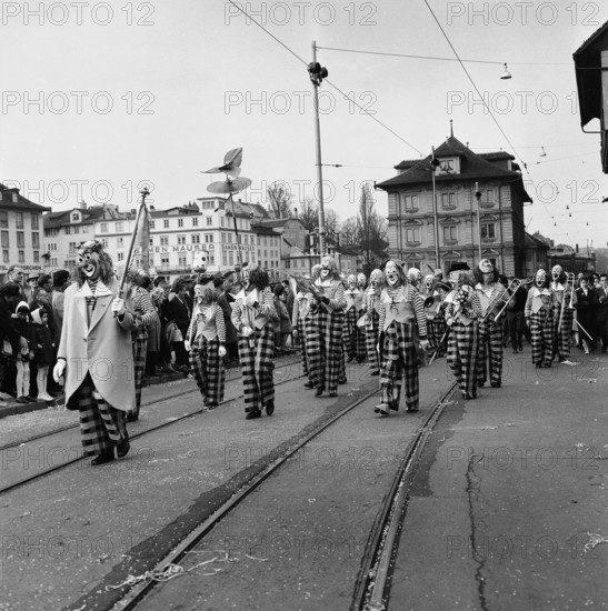 Carnival parade in Zurich, 1960.