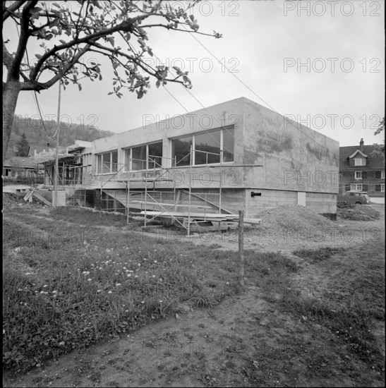 Mormon temple under construction, Ebnat-Kappel 1964.