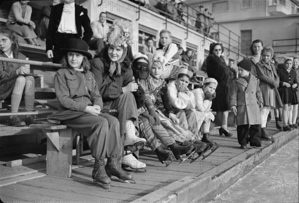Children's carnival on the ice rink, 1948.