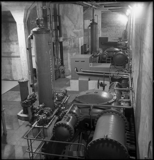 Lavey power station, turbine room 1952.