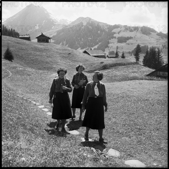 Girl scouts in Adelboden, 1952.
