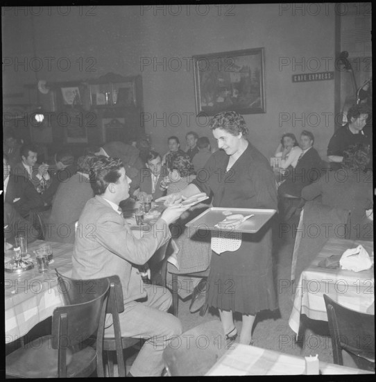 Night life in a restaurant, Zurich 1958.