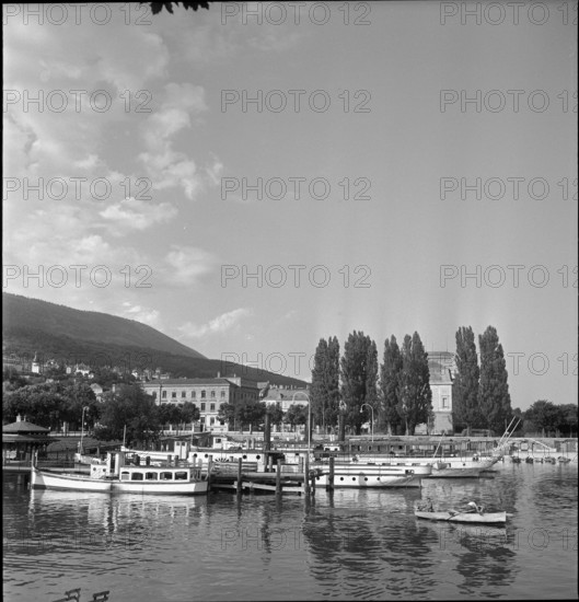 Ships in the Harbour, Neuchatel 1950.