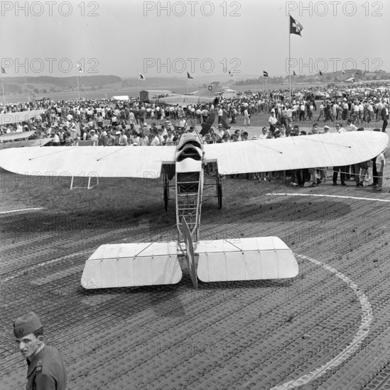 Oldtimer airplane at air show, Dubendorf 1964.