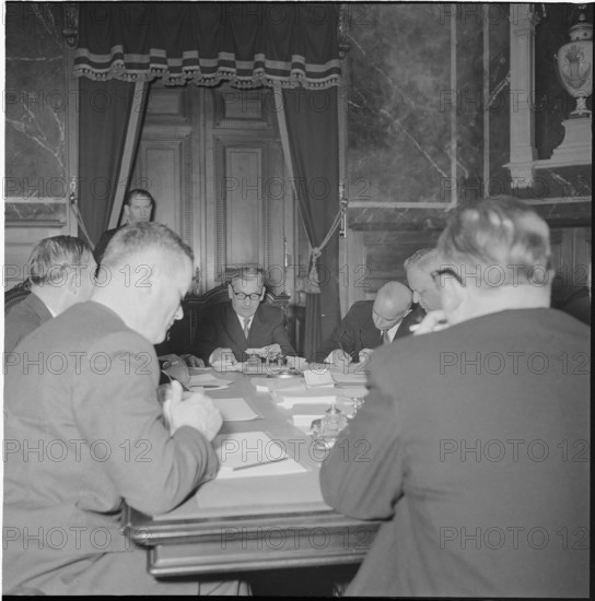 Officials counting votes, election of the Bundesrat 1954.